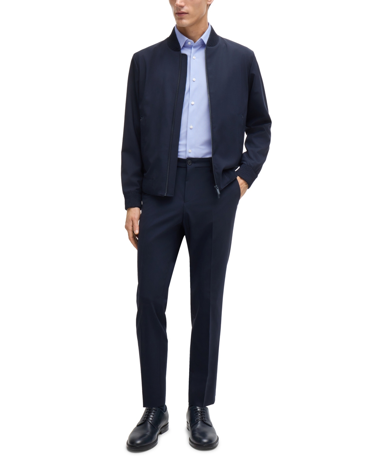 Boss by Hugo Boss Men's Regular-Fit Performance Dress Shirt -Pastel Blue