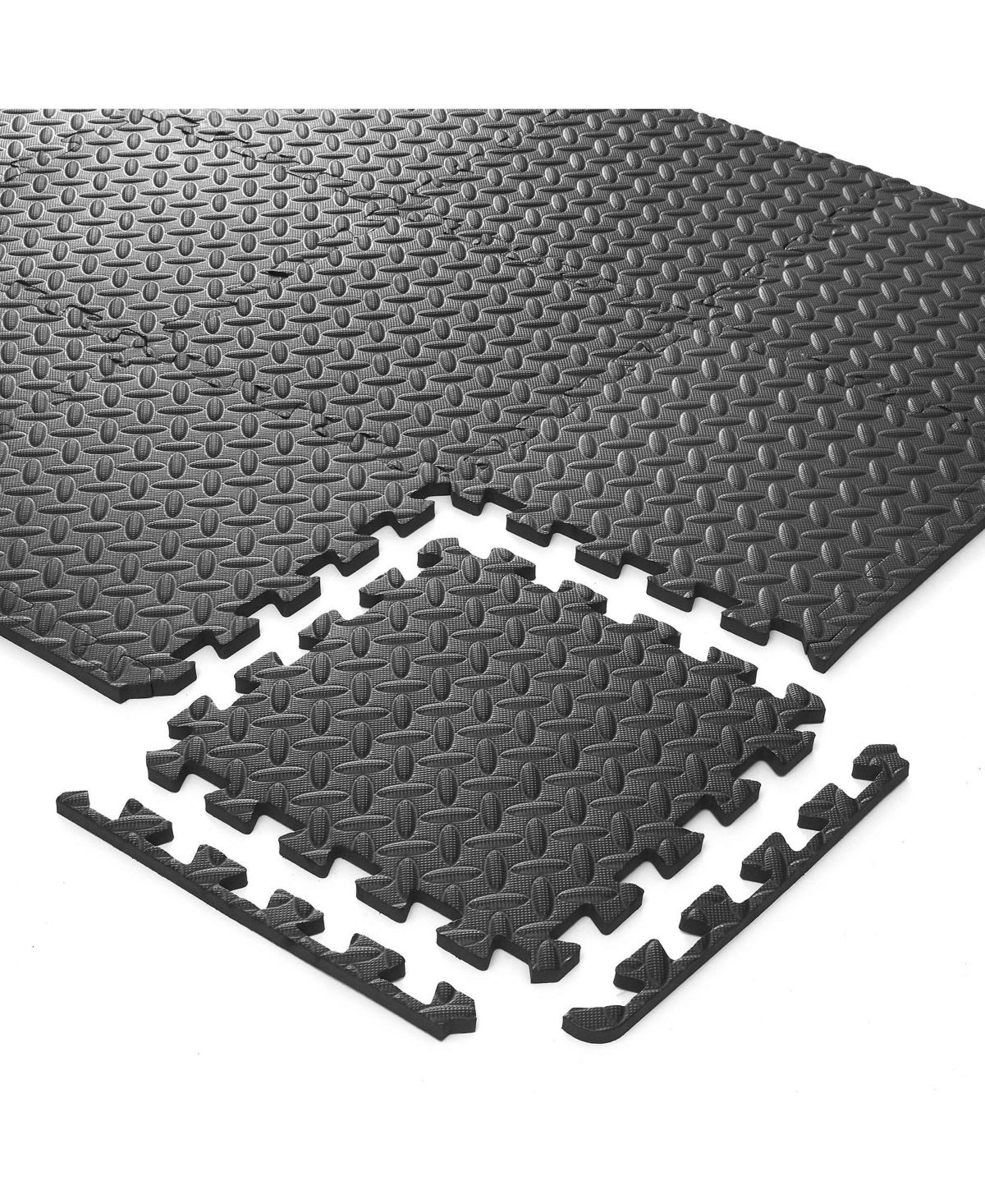 Philosophy Gym Philosophy Gym Pack of 12 Exercise Flooring Mats - 12 x 12 Inch Foam Rubber Interlocking Puzzle Floor Tiles -- Black