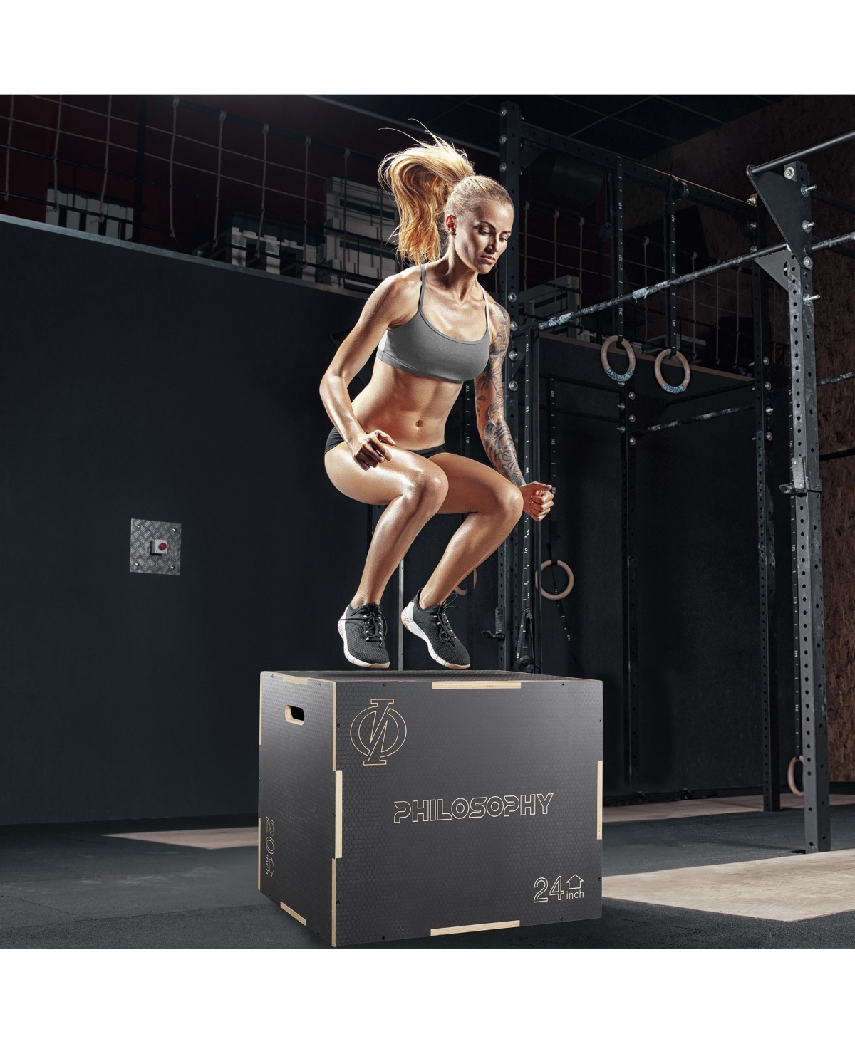 Philosophy Gym 3 in 1 Non-Slip Wood Plyo Box, 30