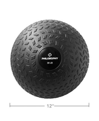 Slam Ball, 30 LB - Weighted Fitness Medicine Ball with Easy Grip Tread