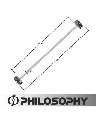 Rubber Fixed Barbell, 20 LB Pre-Loaded Weight Straight Bar for Strength Training & Weightlifting