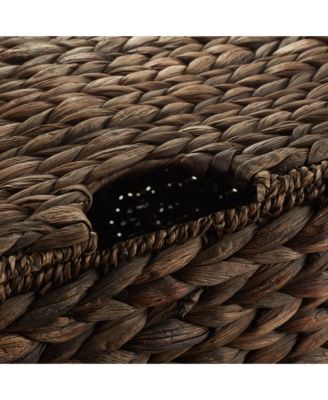 Set of 2 Water Hyacinth Storage Baskets (Medium/Large),  Multipurpose Organizer Totes with Tapered Bottoms and Removable Lids