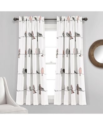 Rowley Birds Light Filtering Window Curtain Panels