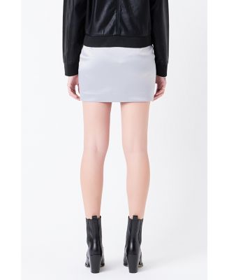 Women's Solid Satin Fit Mini Skirt