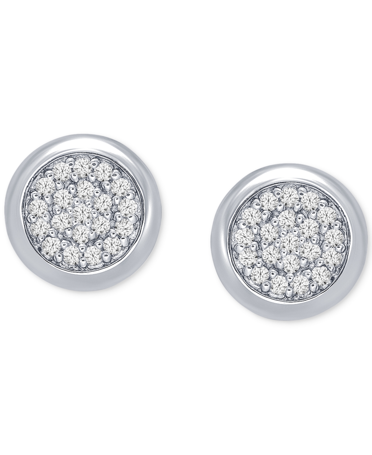 MACY'S MEN'S BLACK DIAMOND CIRCLE CLUSTER STUD EARRINGS (1/3 CT. T.W.) IN BLACK RHODIUM-PLATED STERLING SIL 