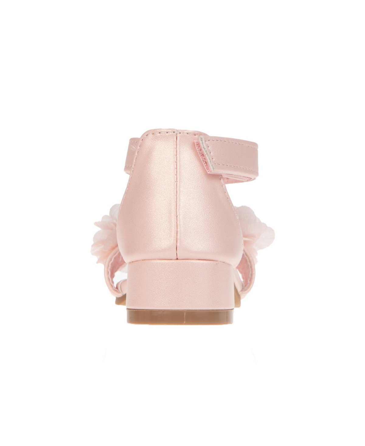 Shop Vince Camuto Toddler Girl's Heel With Chiffon Flowers And Adhesive Closure Polyurethane Sandals In White