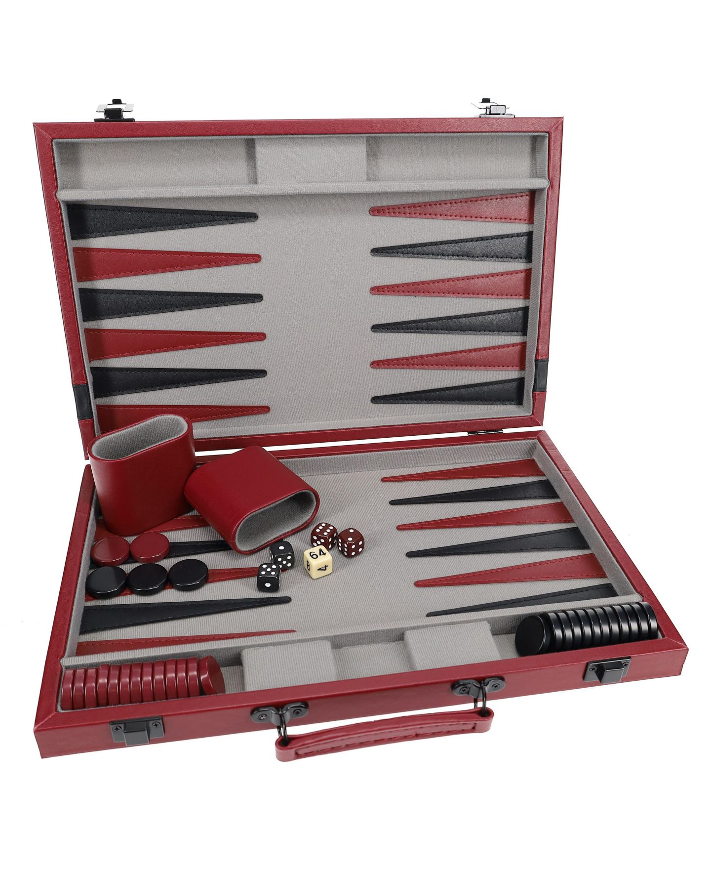 Детская настольная игра WE Games Leatherette 2-Player Backgammon Board Game, Ages 14+, цвет: Красный — фото 7