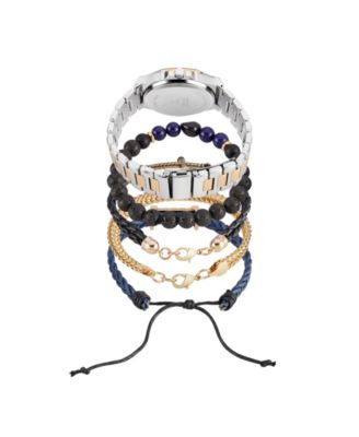 Men's Two-Tone Metal Alloy Bracelet Watch 52mm Gift Set