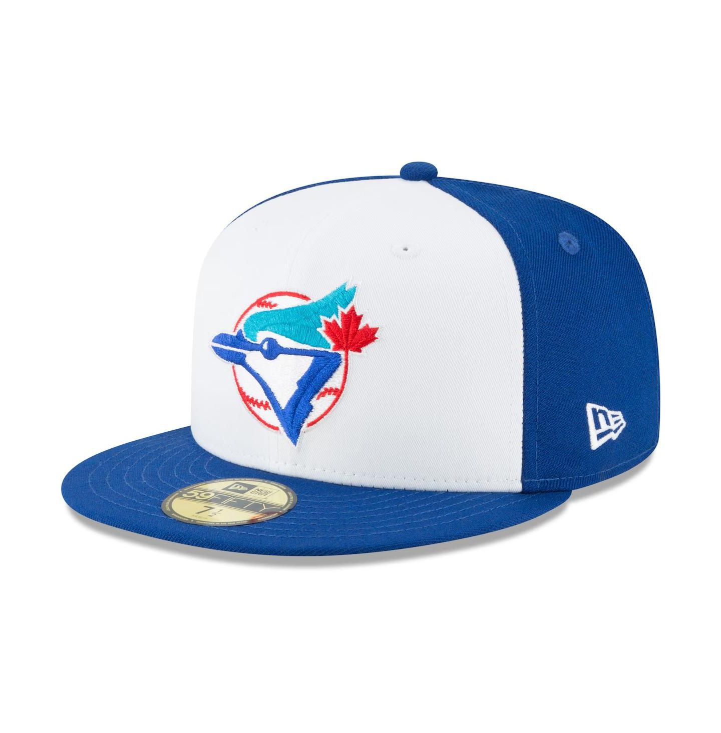 Мужская кепка New Era White Toronto Blue Jays Cooperstown Collection Wool 59FIFTY Fitted Hat — фото 3