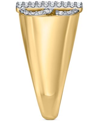 Men's Diamond Dollar Sign Ring (1/3 ct. t.w.) in 14k Gold-Plated Sterling Silver