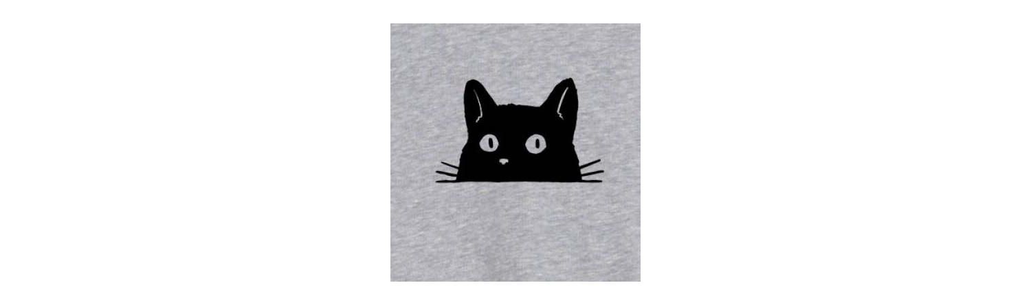 Trendy Juniors Peeking Cat Graphic Oversized Tee