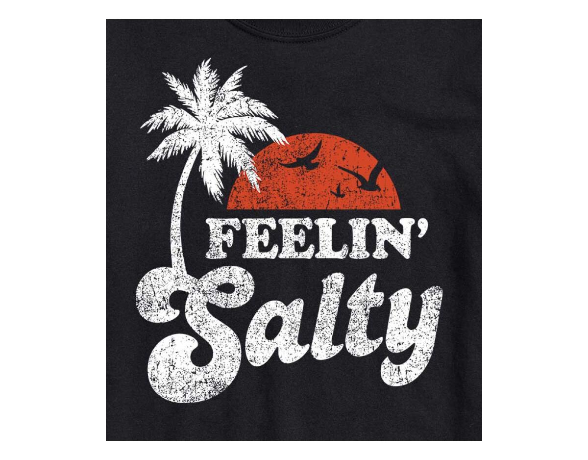 Good Vibes Llc Hybrid Apparel Trendy Juniors Feelin Salty Graphic Tee In Black