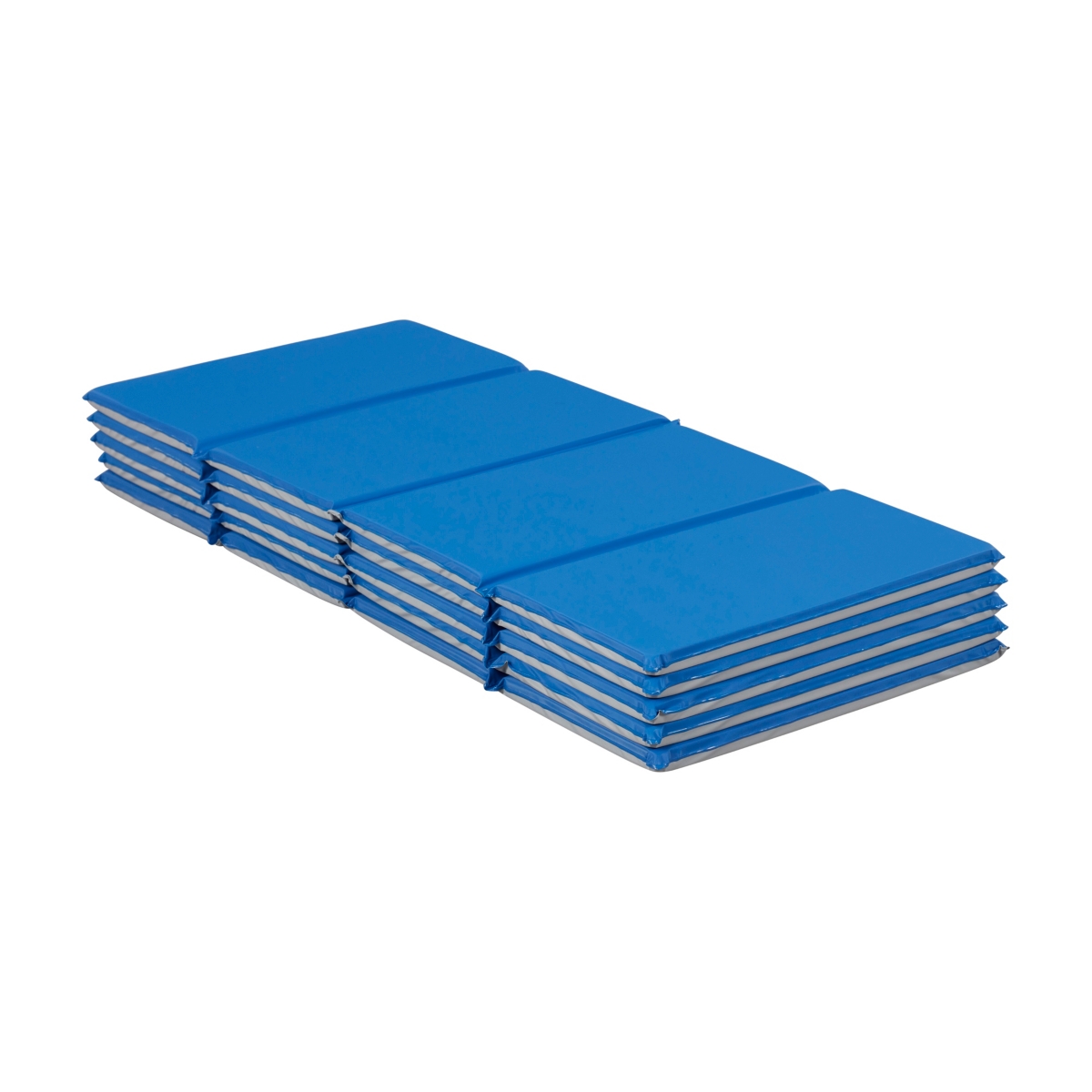 ECR4Kids Everyday Folding Rest Mat, 4-Section, 1in,Grey, 5-Pack -grey