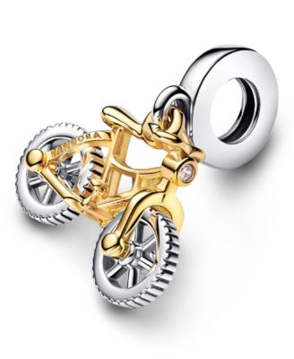 Sterling Silver Two-tone Spinning Wheels Bicycle