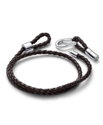 Brown Braided Double Leather Bracelet