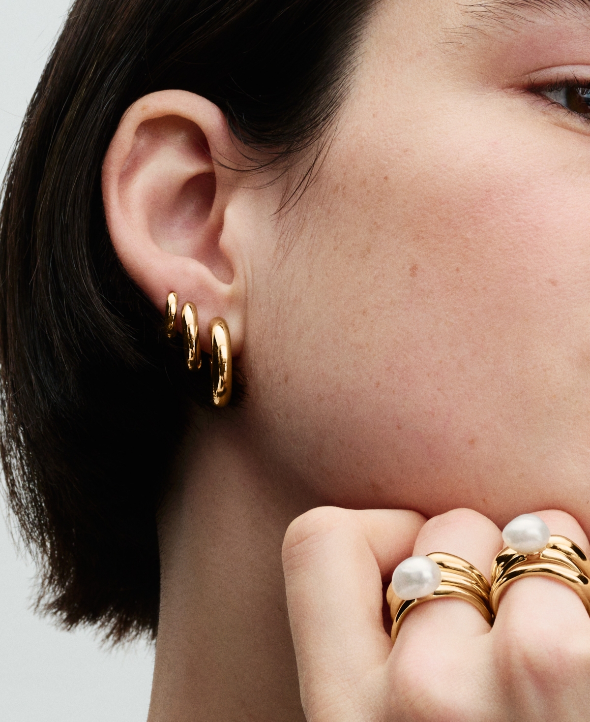 Pandora 14k Gold-plated Round Huggie Hoop Earrings In No Color