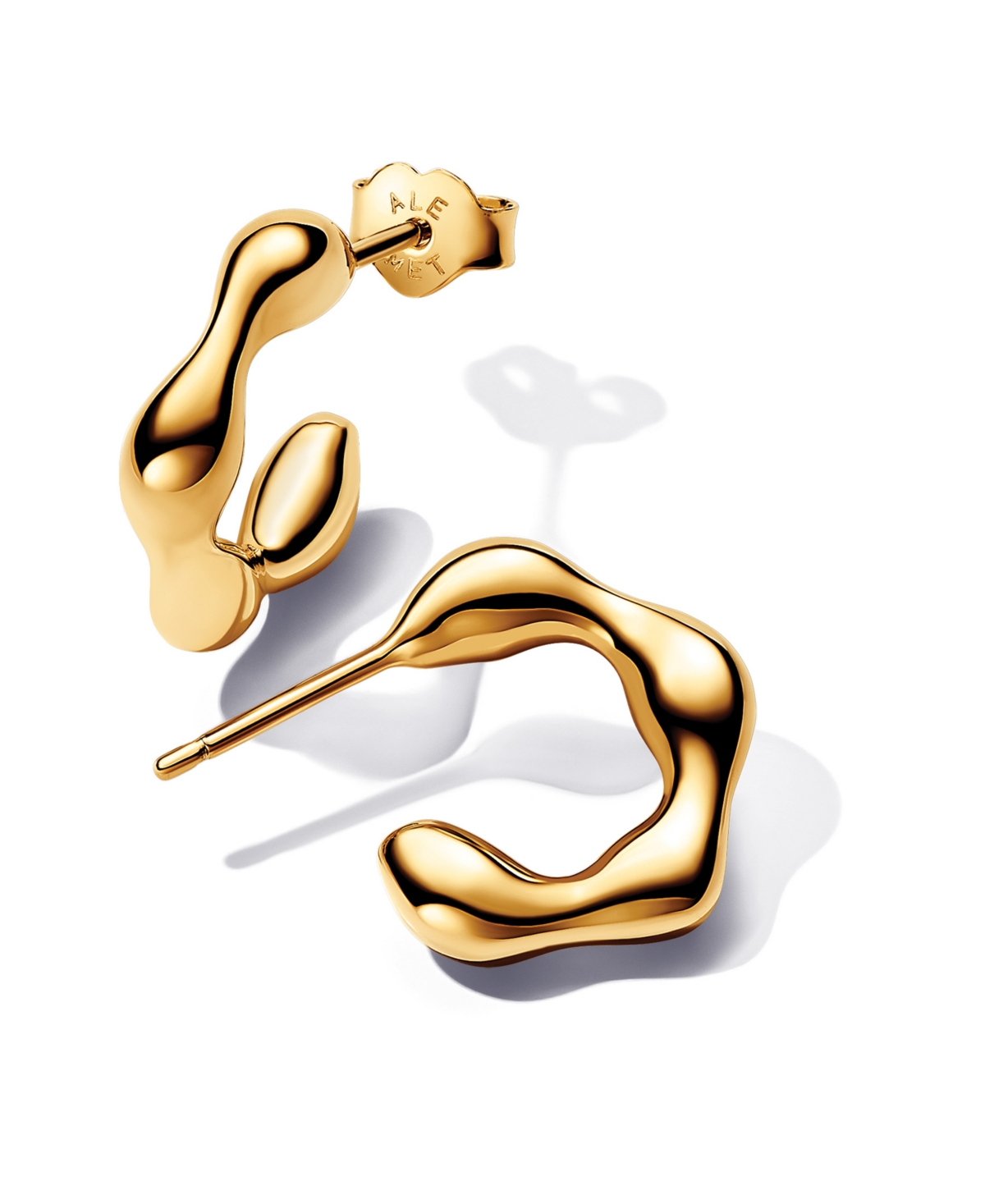 14K Gold-Plated Shaped Open Hoop Earrings