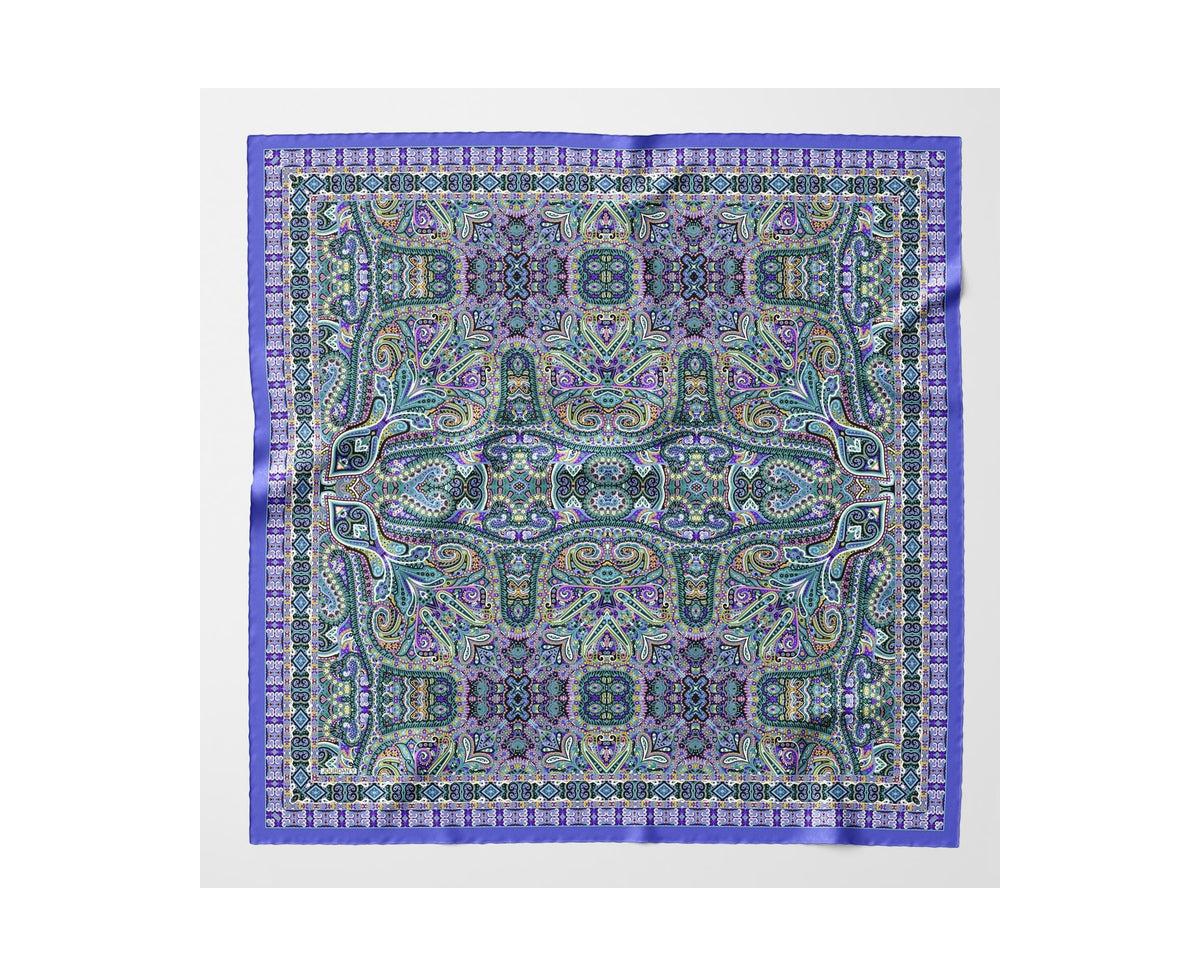 Ambra - Large Silk Scarf Shawl for Women - Blueberry