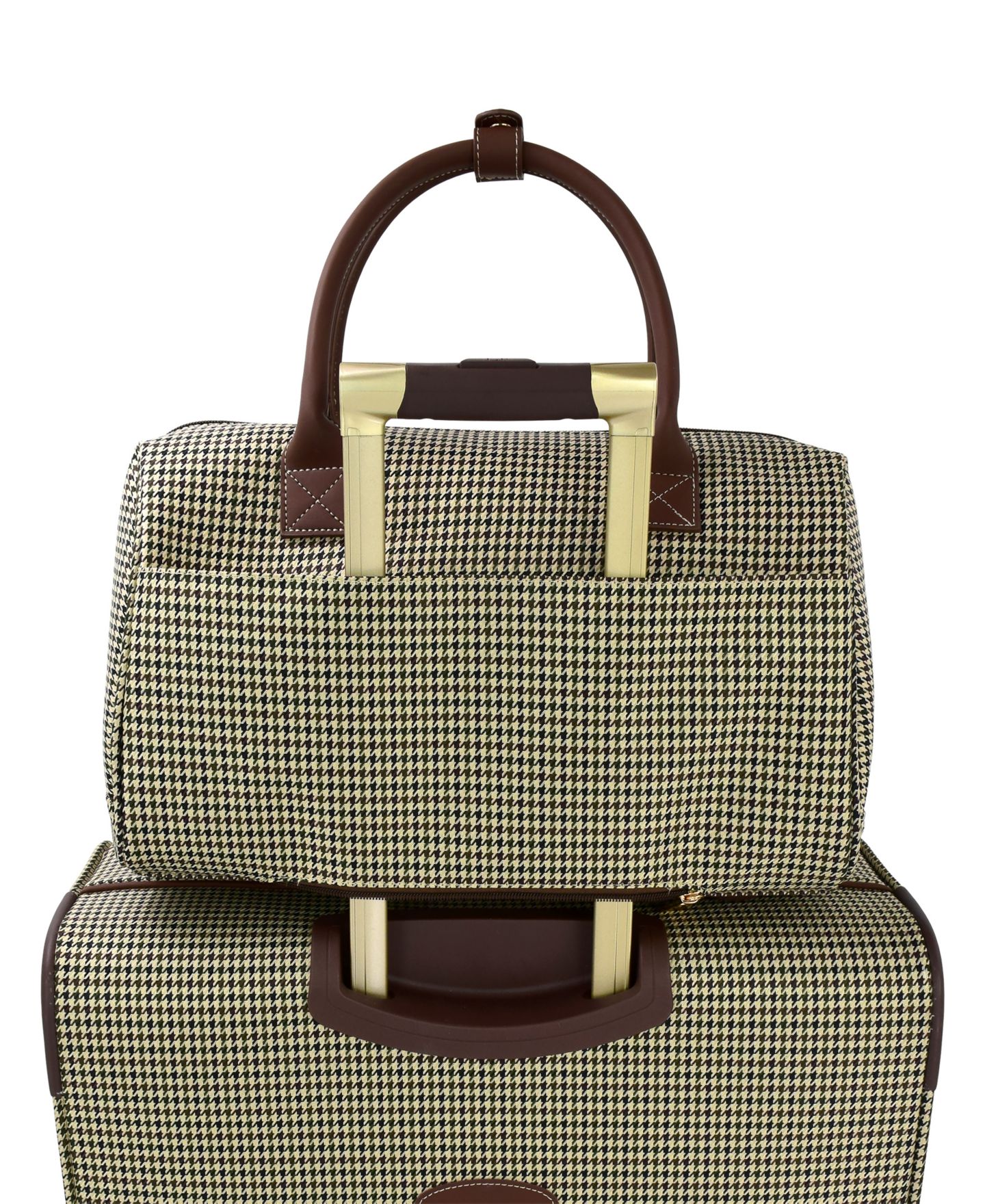 Сумка London Fog Cambridge 16" Duffle, цвет: Чёрный белая гусиная лапка — фото 5