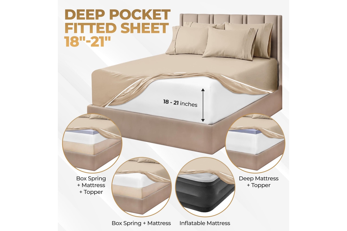 Superior Egyptian Cotton 1000 Thread Count Extra Deep Pocket Solid Sheet Set,