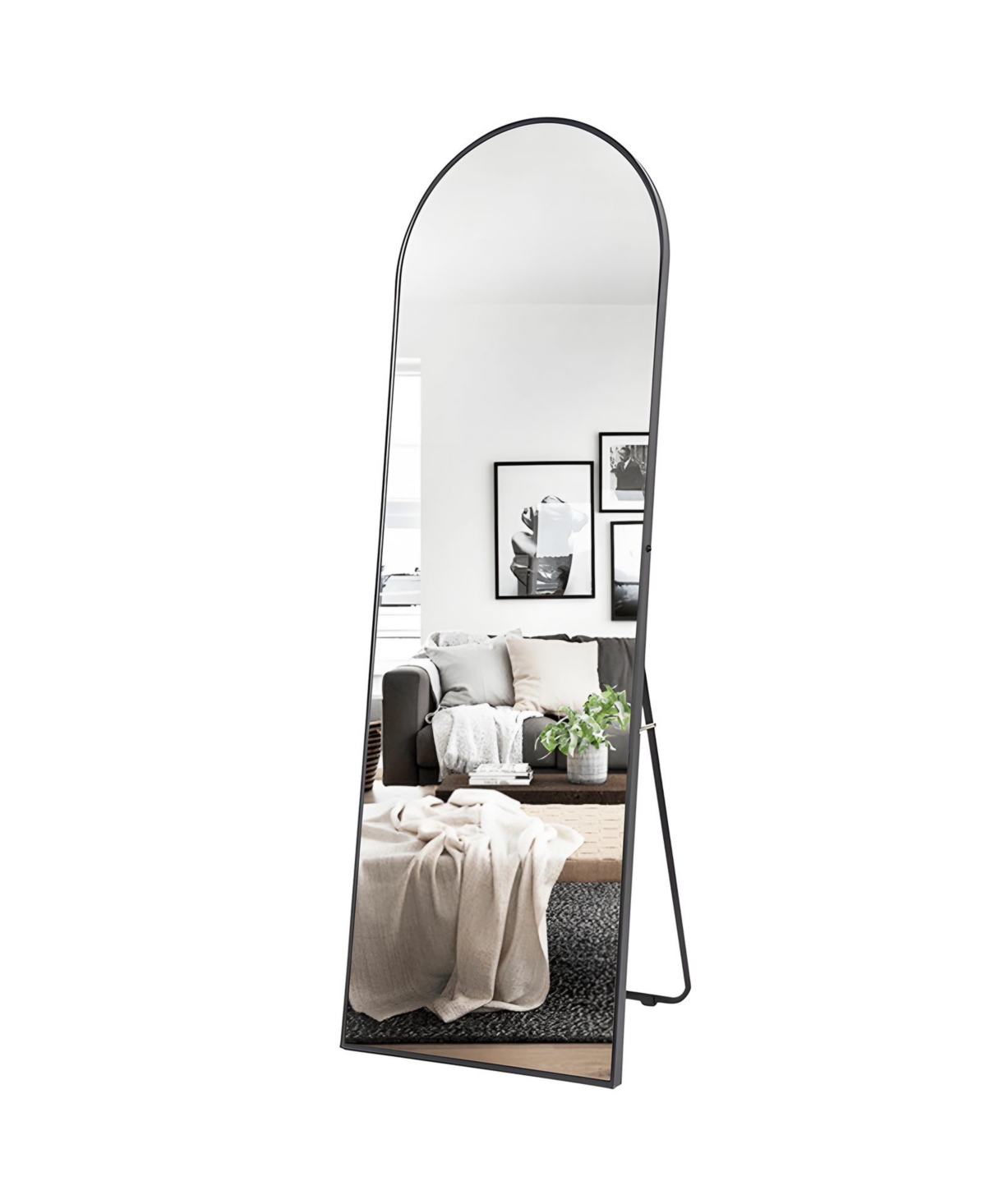 65 x22 inch Arched Full Length Mirror - Black