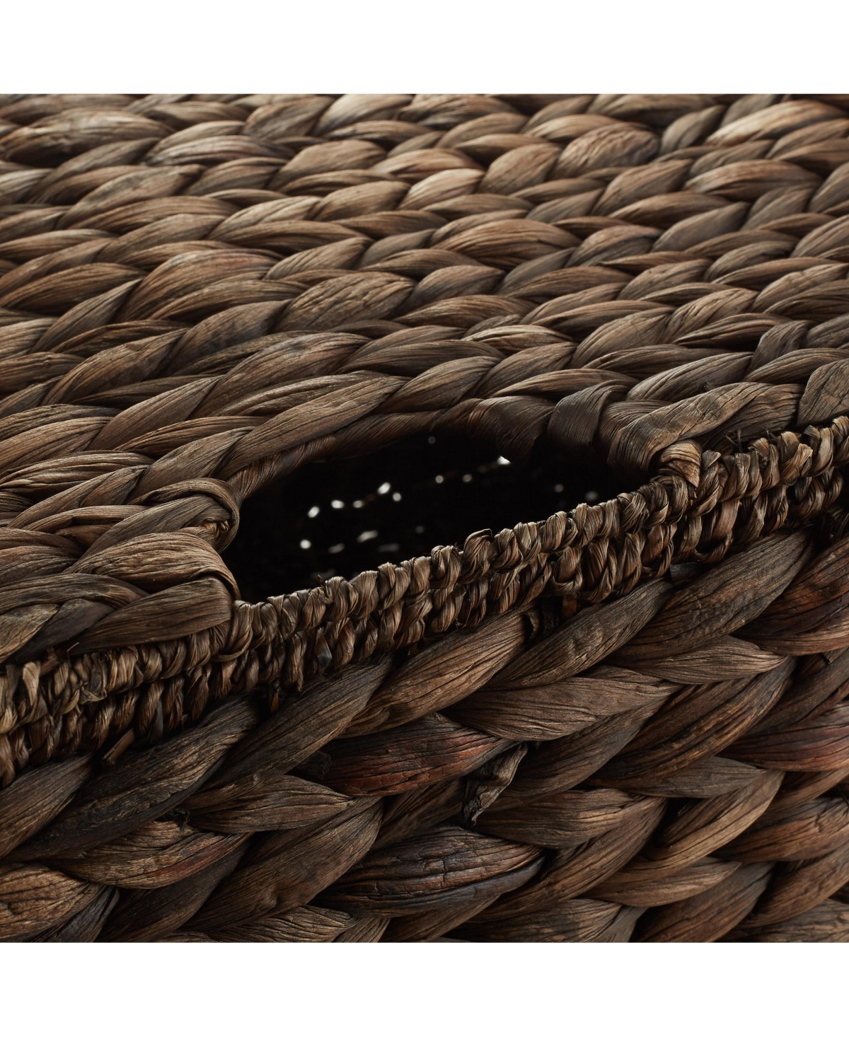 Casafield Set of 3 Water Hyacinth Storage Baskets (Small/Medium/Large), Multipurpose Organizer Rectangular Totes with Removable Lids