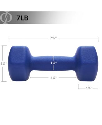 Neoprene Dumbbell Hexagon Hand Weights, 7 lb Pair - 14 lb Total