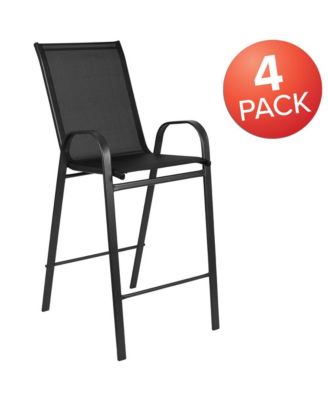 4 Pack Outdoor Barstools With Flex Comfort Material-Patio Stool