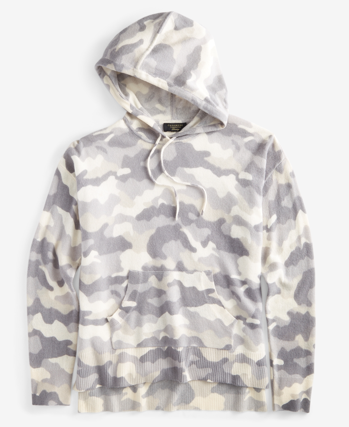 Charter Club Women's Camo-Print 100% Cashmere Hooded Sweater, Created for Macy's