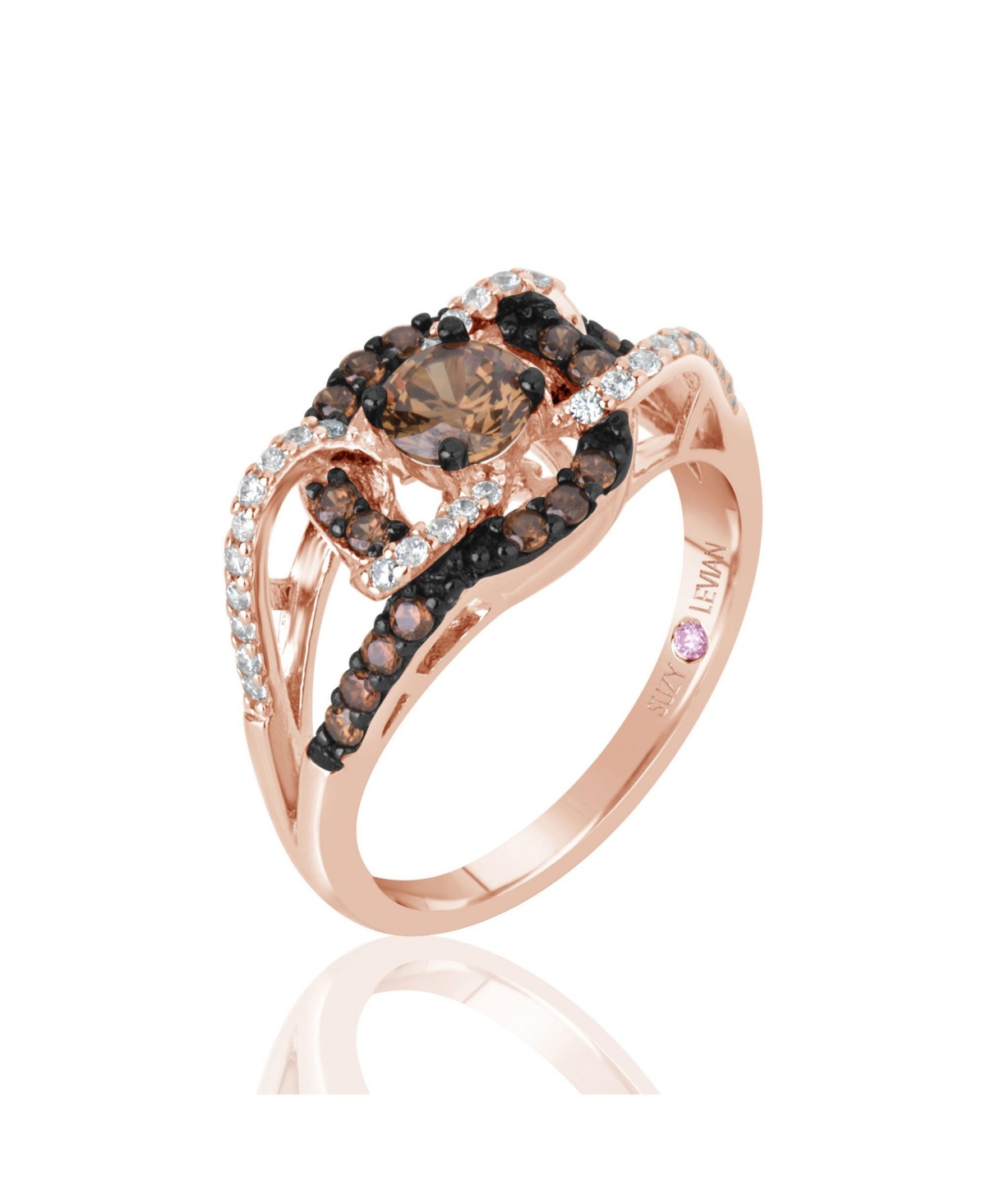 Suzy Levian New York Suzy Levian Sterling Silver Cubic Zirconia Wrap AroundRing - Brown