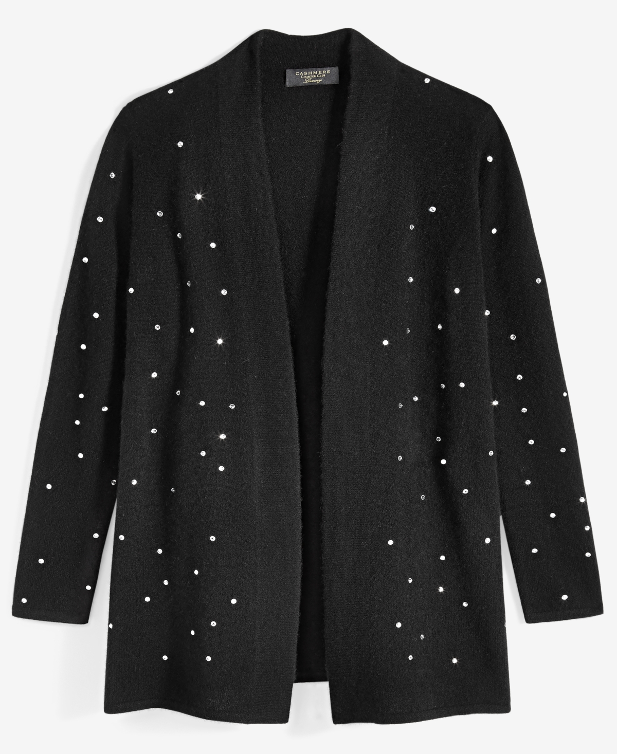 Charter Club Women's Embellished Long-Sleeve 100% Cashmere Duster, Regular & Petites, Created for Macy's