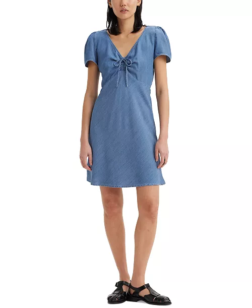 women's delray floral-print v-neck mini dress