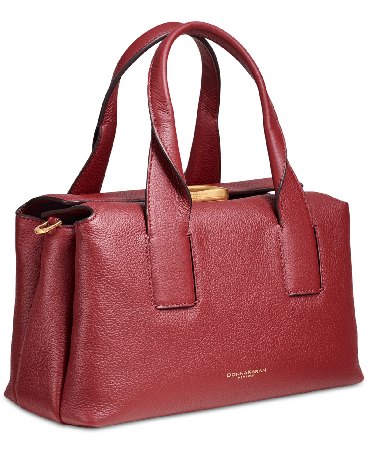 Shop Donna Karan Amagansett Soft-rolled Leather Satchel With Sculpted Magnet Closure In Garnet