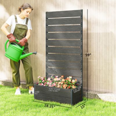 Raised Garden Bed with Trellis for Climbing Plants & Vines,