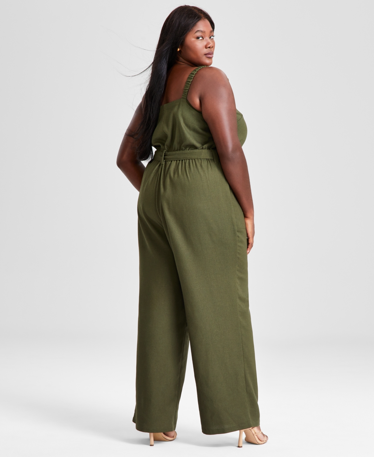 And Now This Trendy Plus Size Utility Wide-Leg Jumpsuit, Created for Macy's