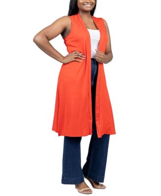 Plus Size Asymmetric Open Front Cardigan Sweater