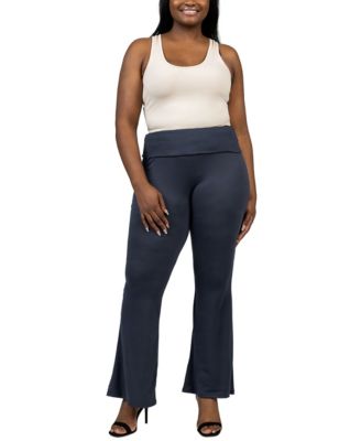 Plus Size Bell Bottom Foldover Waist Pants
