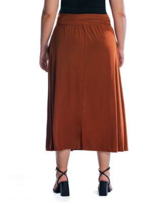 Plus Size Foldover Maxi Skirt With Pockets