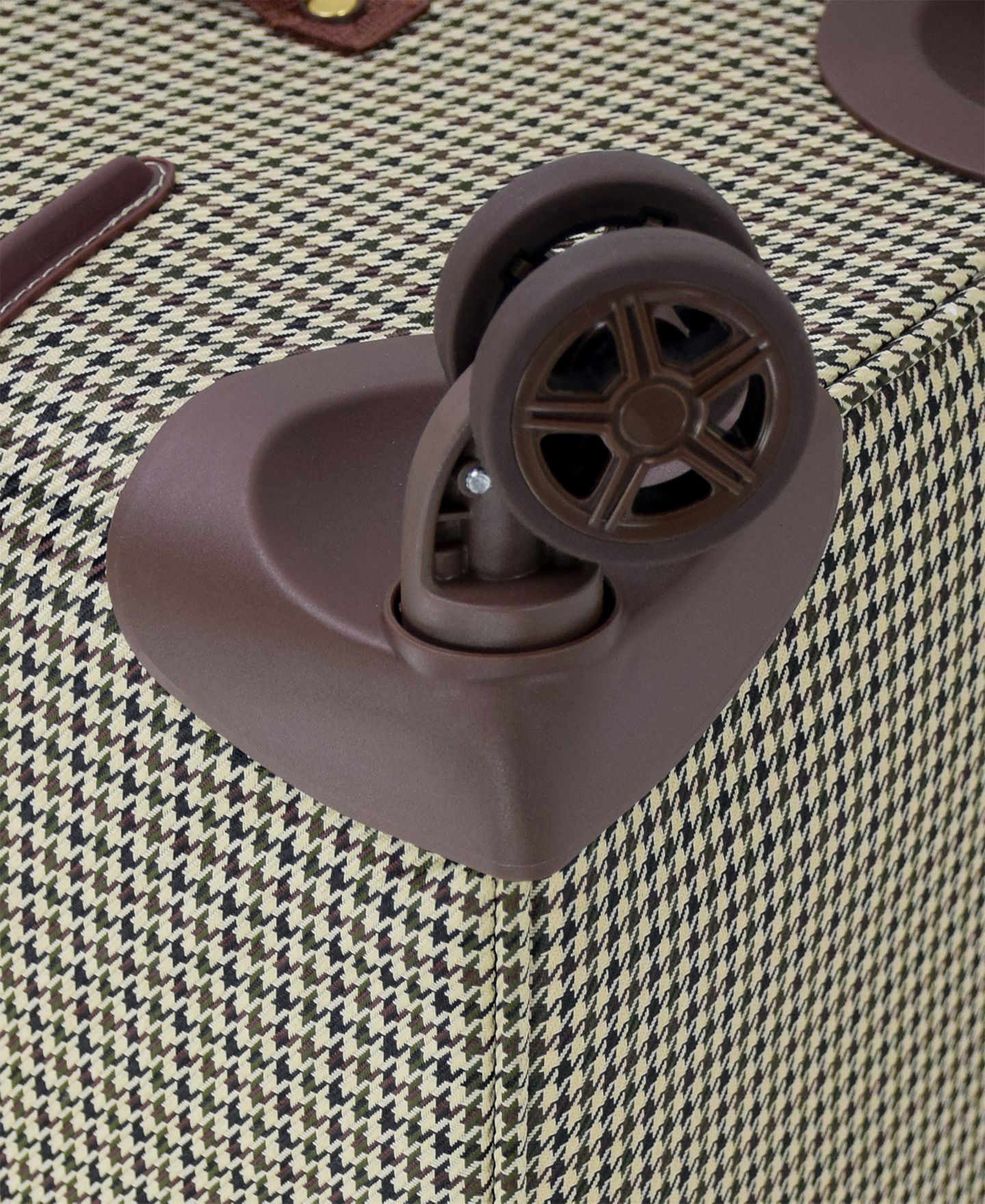 Чемодан London Fog Cambridge Small Carry-on Spinner, цвет: Чёрный белая гусиная лапка — фото 10