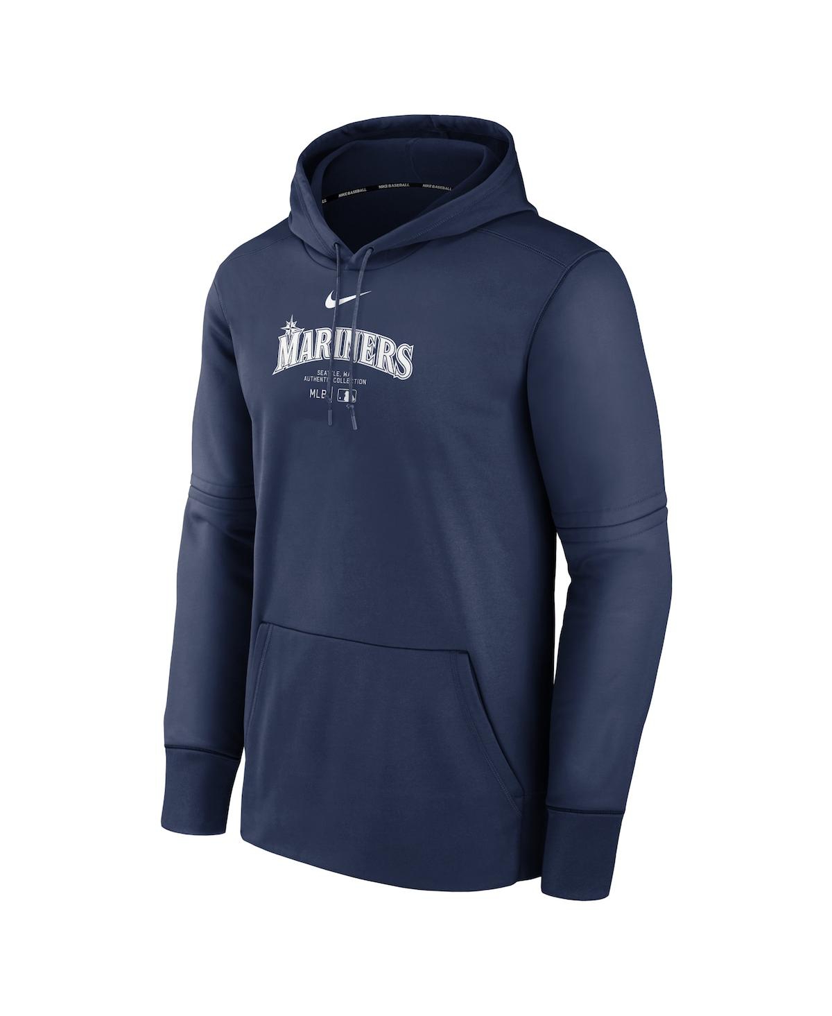 Nike Men'sSeattle Mariners Authentic Collection Practice Performance Pullover Hoodie - Navy