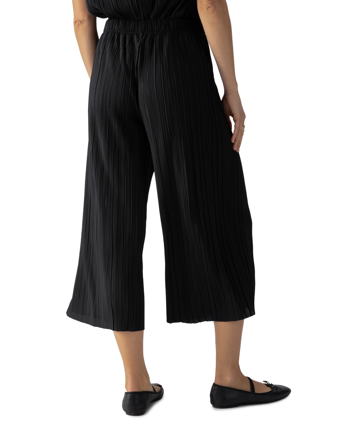 Sanctuary Women's Plisse Pleated Pull-On Culotte Pants