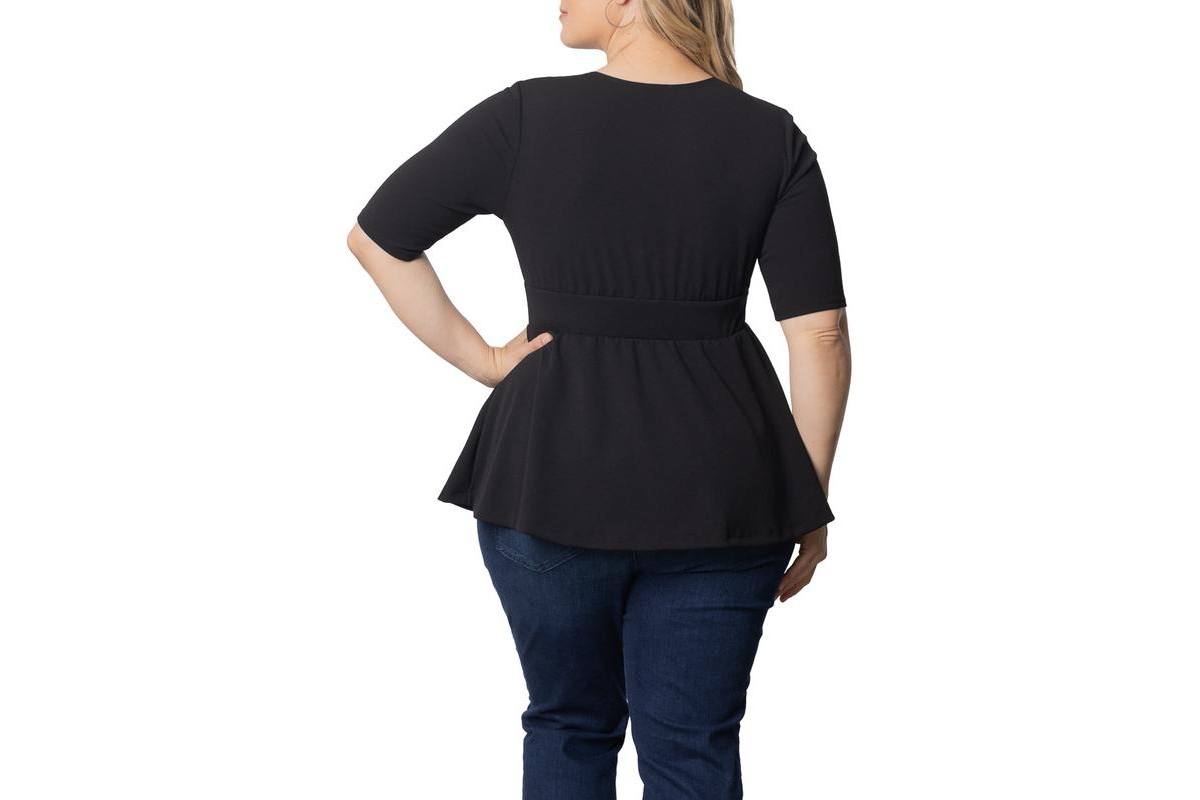 Kiyonna Plus Size Posh Peplum Top with Sweetheart Neckline