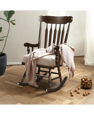Rocking Chair with Solid Wooden Frame for Garden and Patio