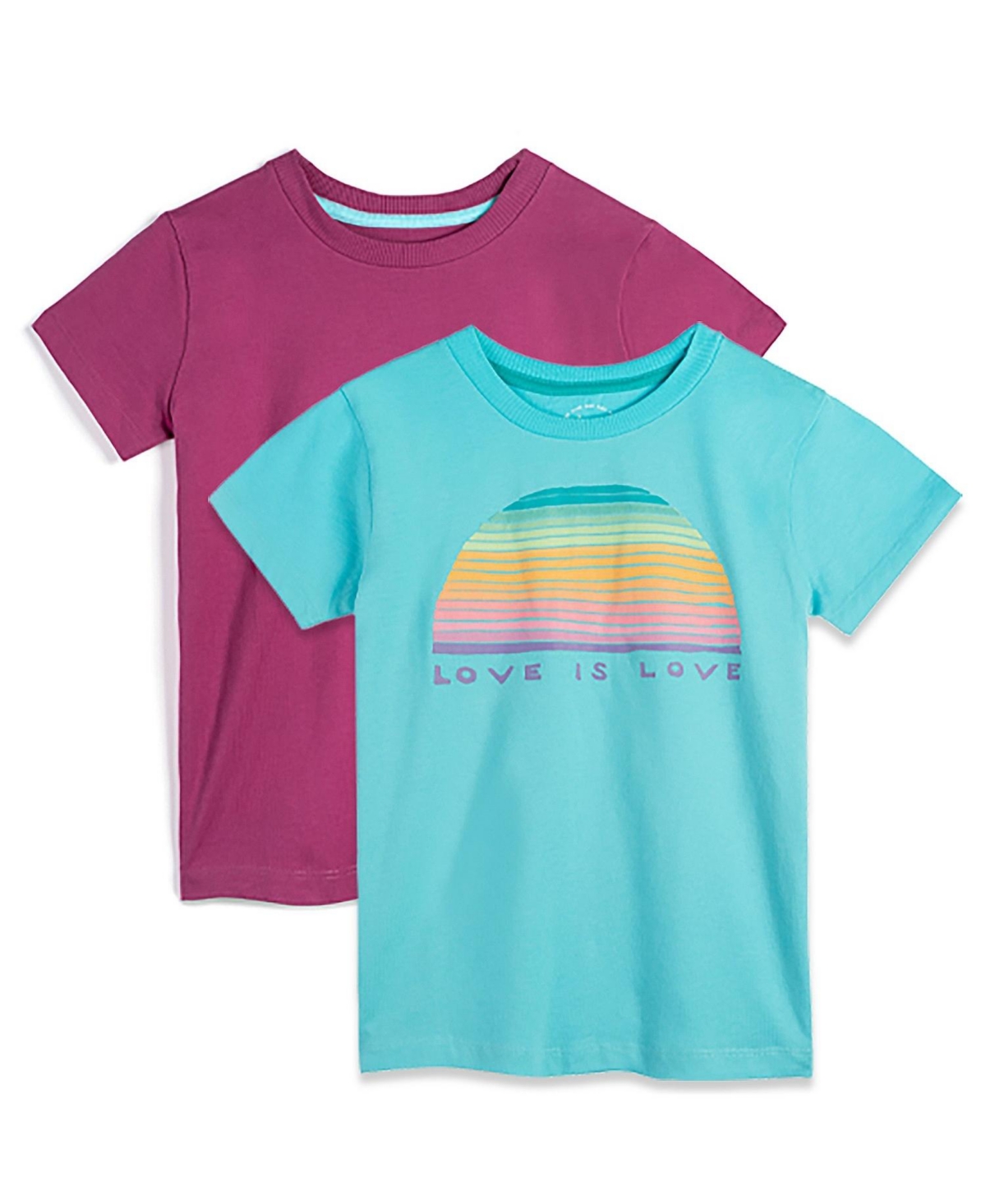 Mightly Toddler Girls Fair Trade Organic Cotton Graphic Short Sleeve T-Shirt 2-pack