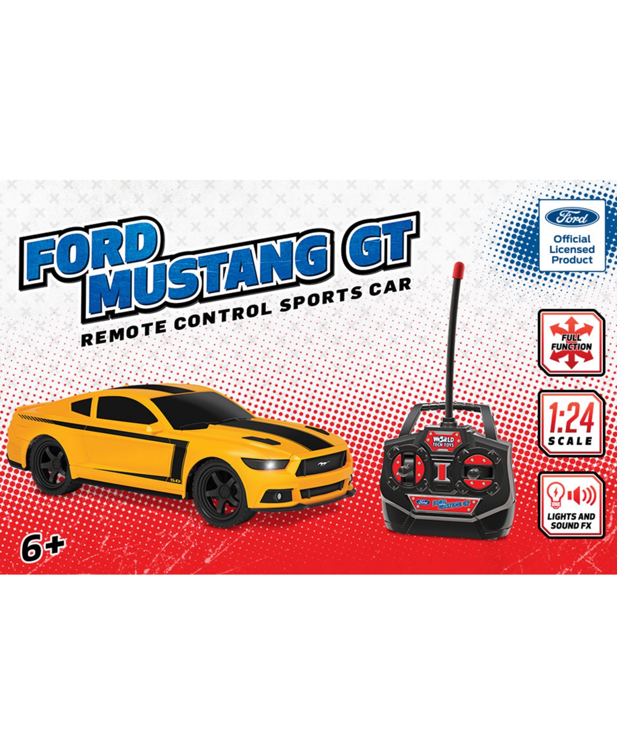 World Tech Toys 1:24 Licensed Ford Mustang Rc Car In Multi