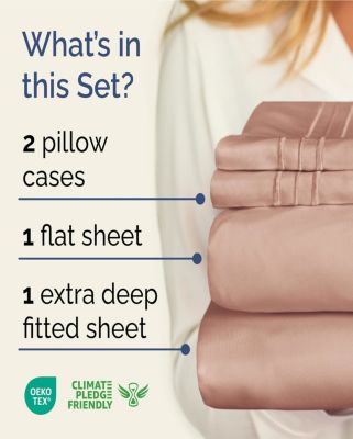 4 Piece Extra Deep Pocket Microfiber Sheet Set - Queen
