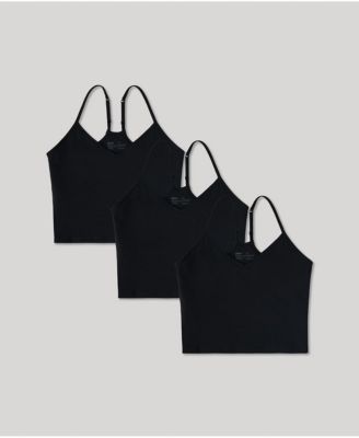 Women's Organic Cotton Everyday Shelf Bra Cropped Camisole 3-Pack