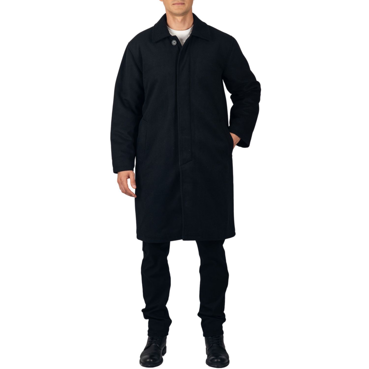 Men's Zach Men s Wool Blend Overcoat - Knee-Length Trench Coat, Runs Large for Layering Over Suits or Sweaters
