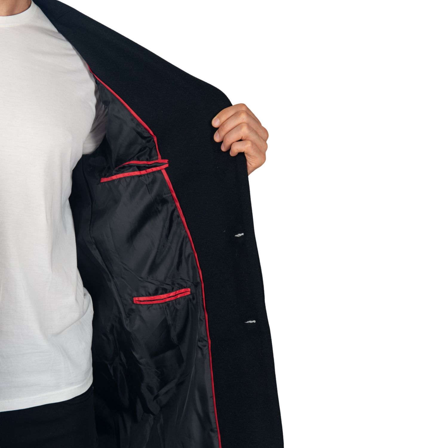 Men's Luke Wool Tailored 37" Walker Jacket Top Coat Car Coat Overcoat