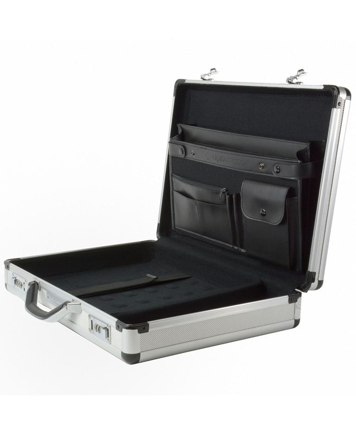 1Pc 14 Inch Gray Aluminum Toolbox Men Attache Case Hard Side Men Briefcase With Shoulder Strap Portable Password Box Multifunctional Hardware Aluminum Alloy Tool Case Household Storage Suitcase